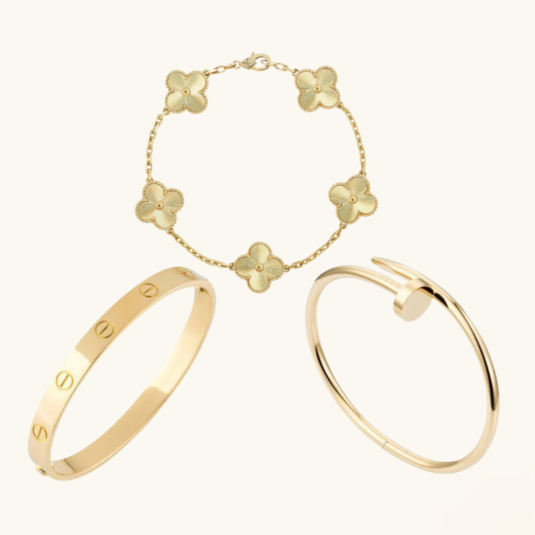 Conjunto de Pulseras de 3 Piezas - Dorado