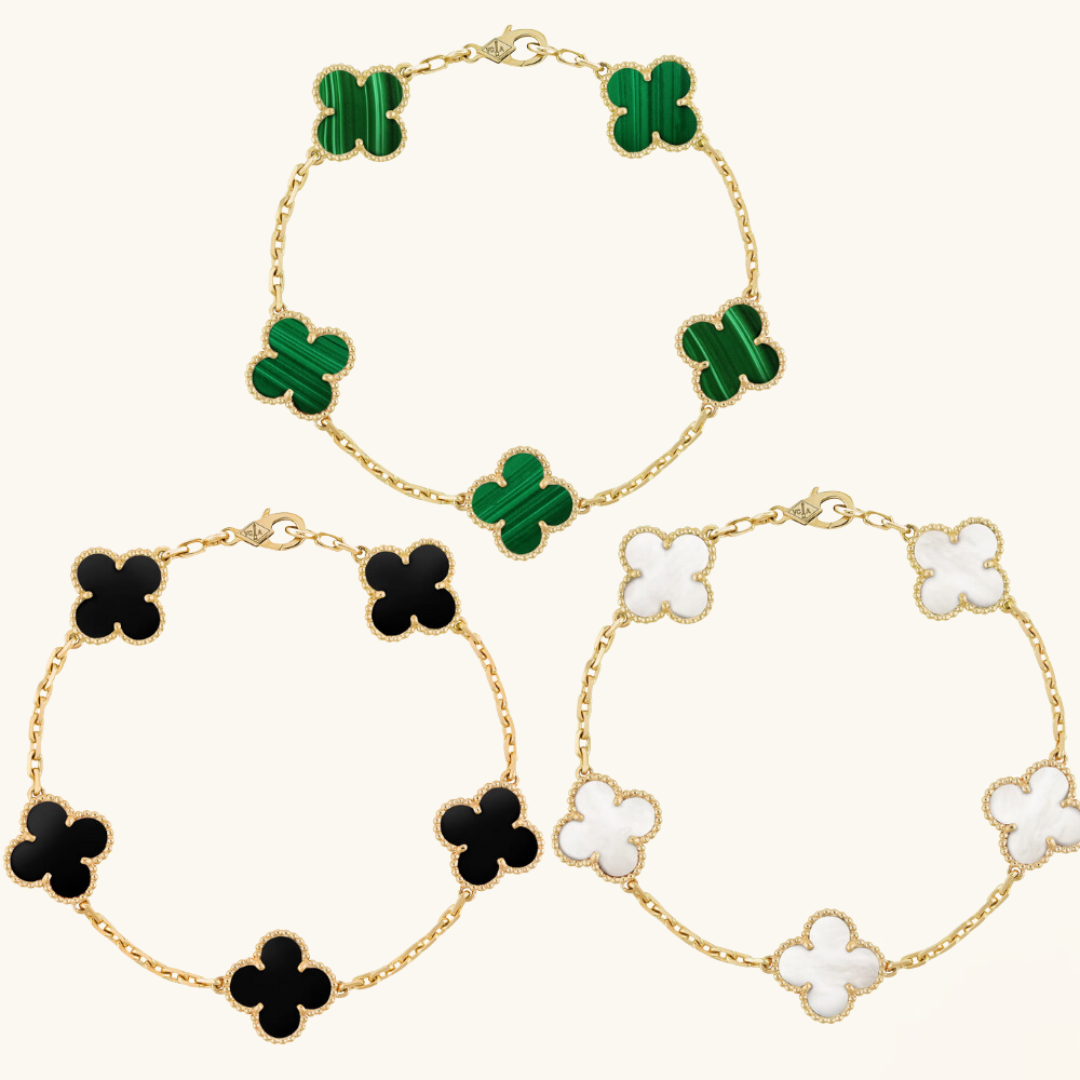 Conjunto de Pulseras en Forma de Trébol - 3 Piezas