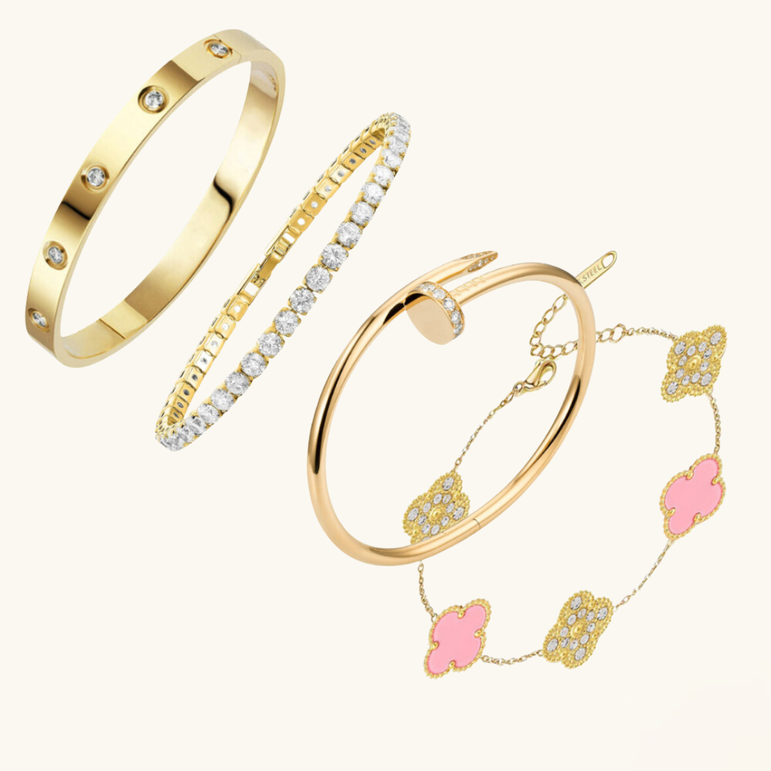 Juego de Pulseras de 4 Piezas - Dorado