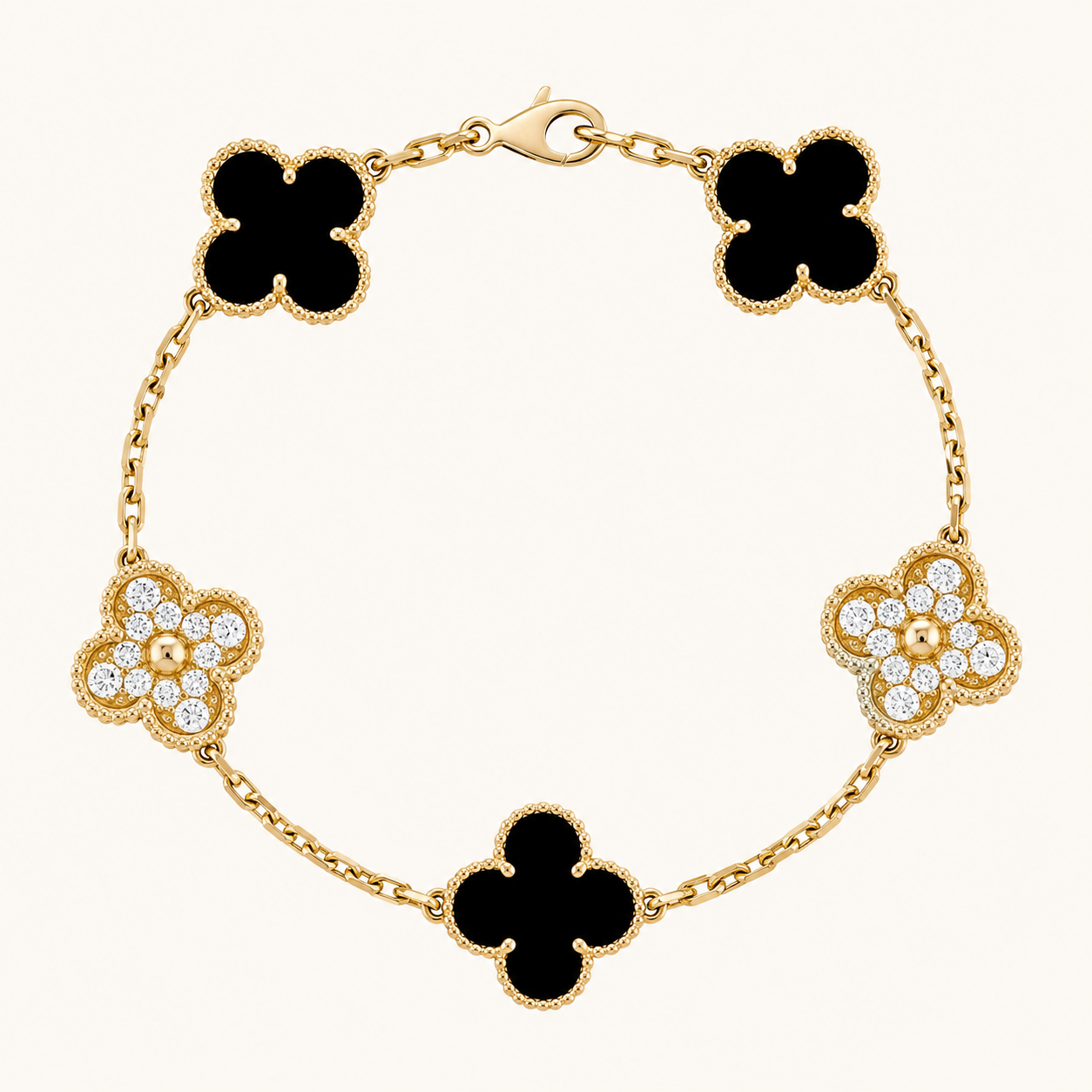 TRÉBOL | Pulsera Prestige Dorada Negra