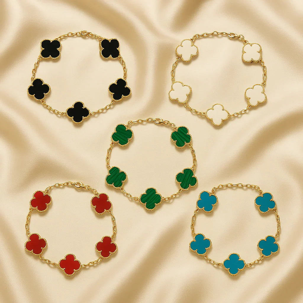 TRÉBOL | Conjunto de 6 Pulseras Doradas