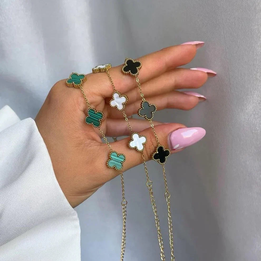Conjunto de Pulseras en Forma de Trébol - 3 Piezas