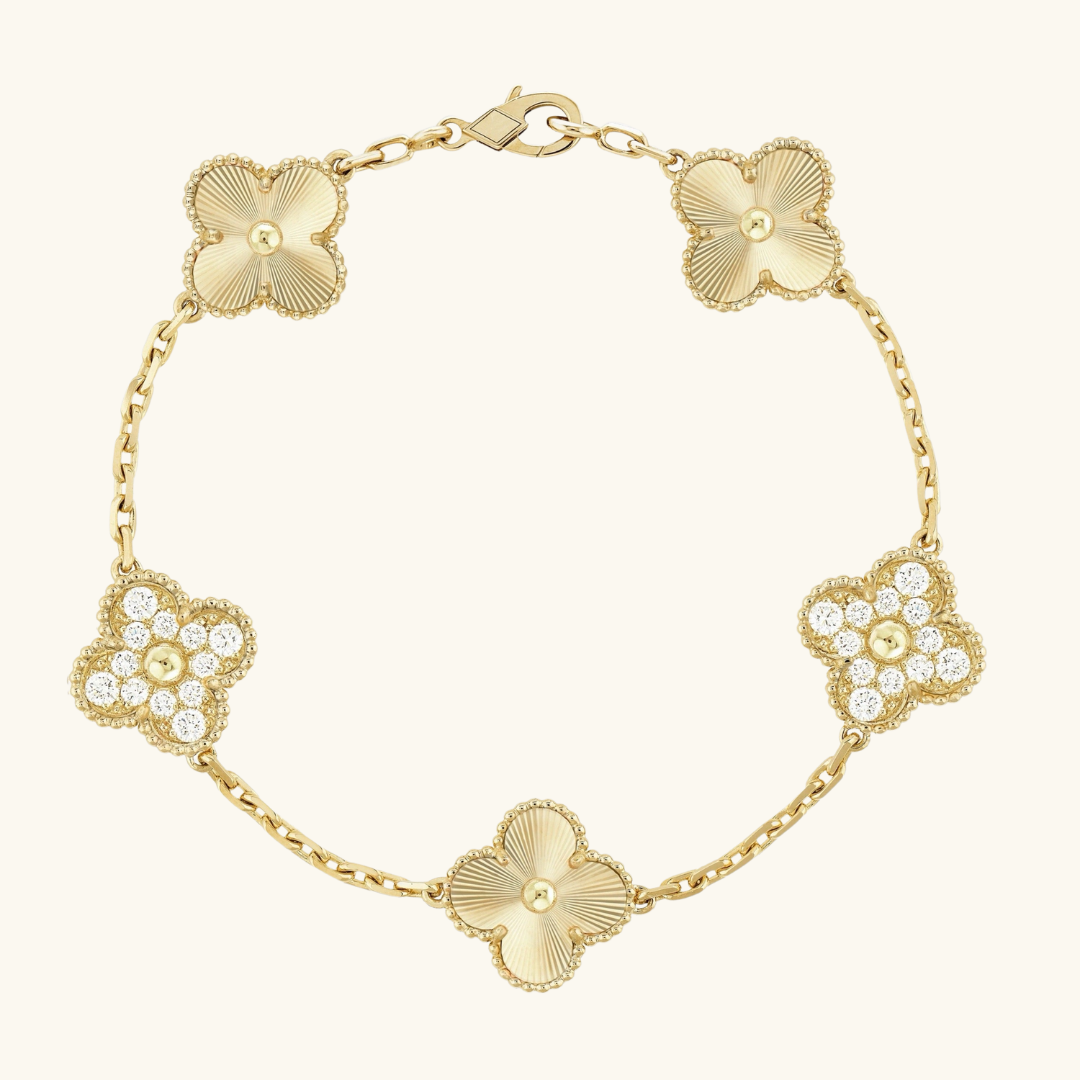 TRÉBOL | Pulsera de Oro Guilloché Prestige