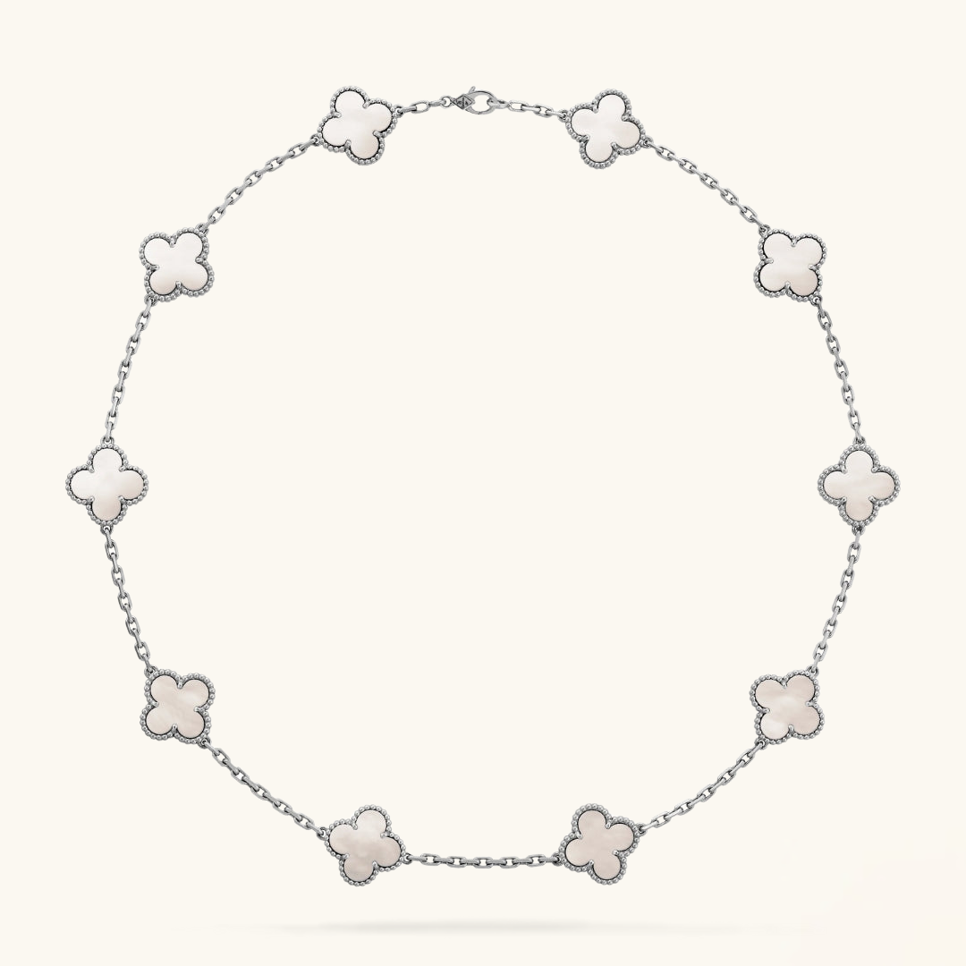 TRÉBOL | Collar Plateado con 10 Motivos