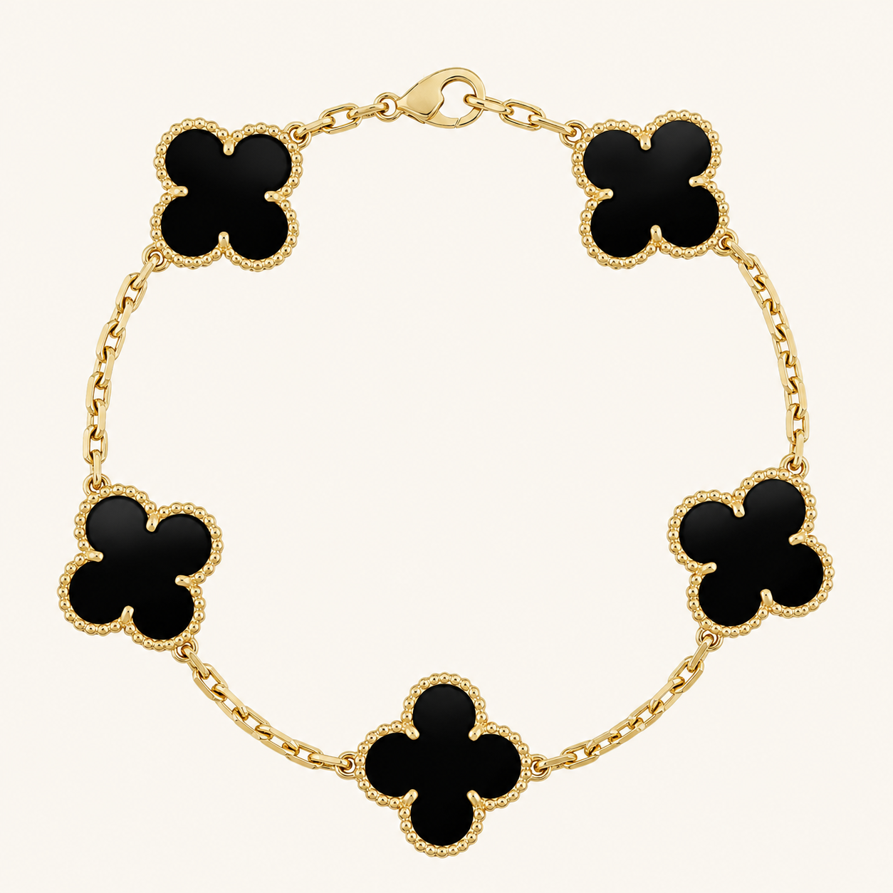 TRÉBOL | Negro/Dorado Pulsera