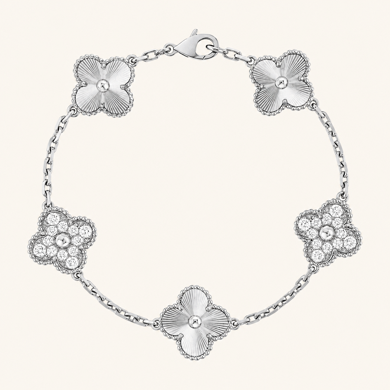 TRÉBOL | Pulsera de Plata Guilloché Prestige