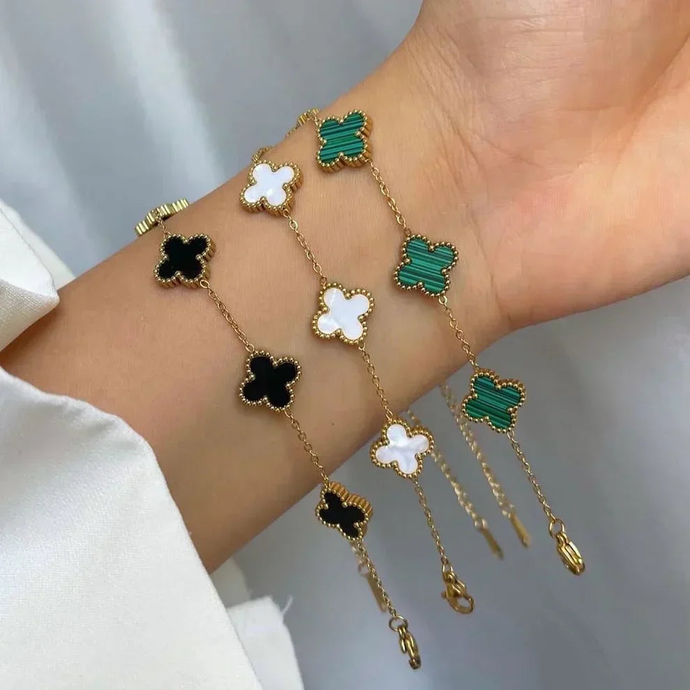 Conjunto de Pulseras en Forma de Trébol - 3 Piezas